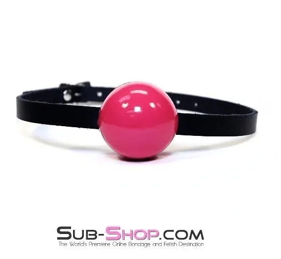 0198A      Classic Ball Gag Strap, Passion Pink Ball