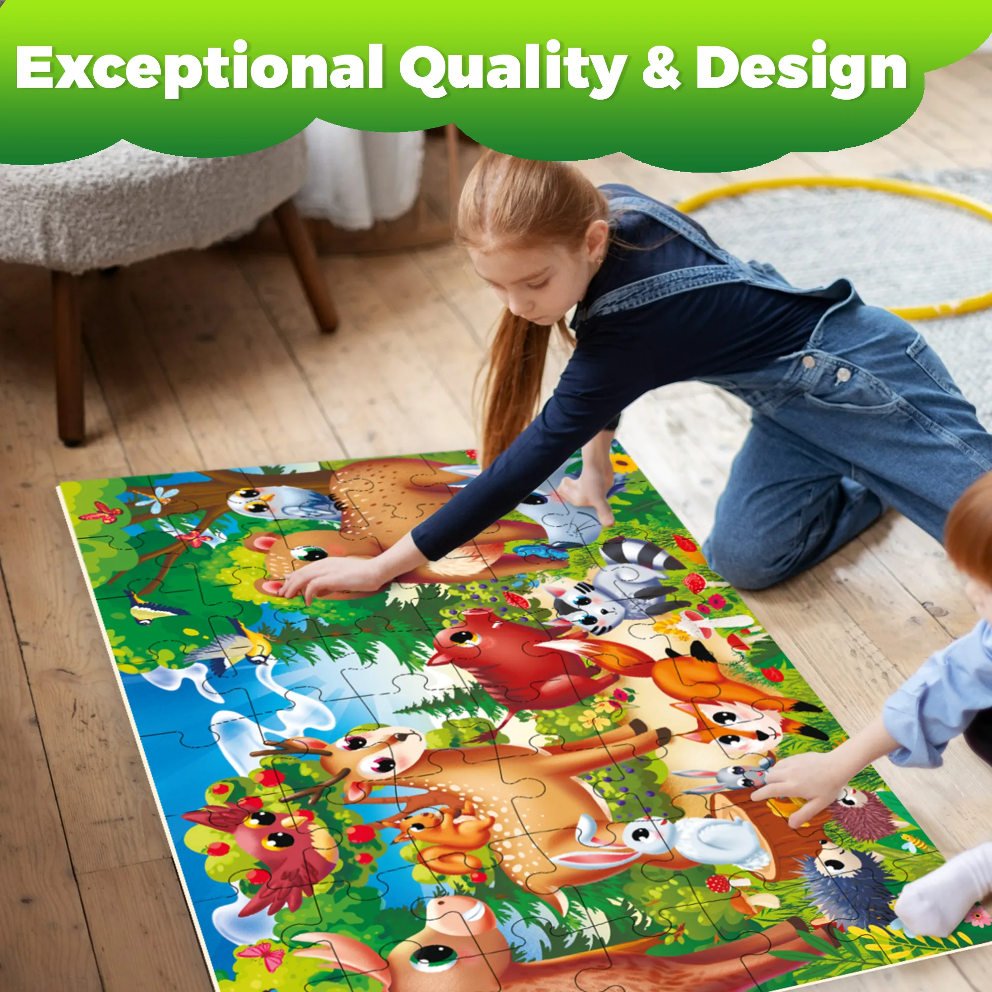 2x3 FT Giant Floor Puzzles for Kids Ages 4-6 | Forest