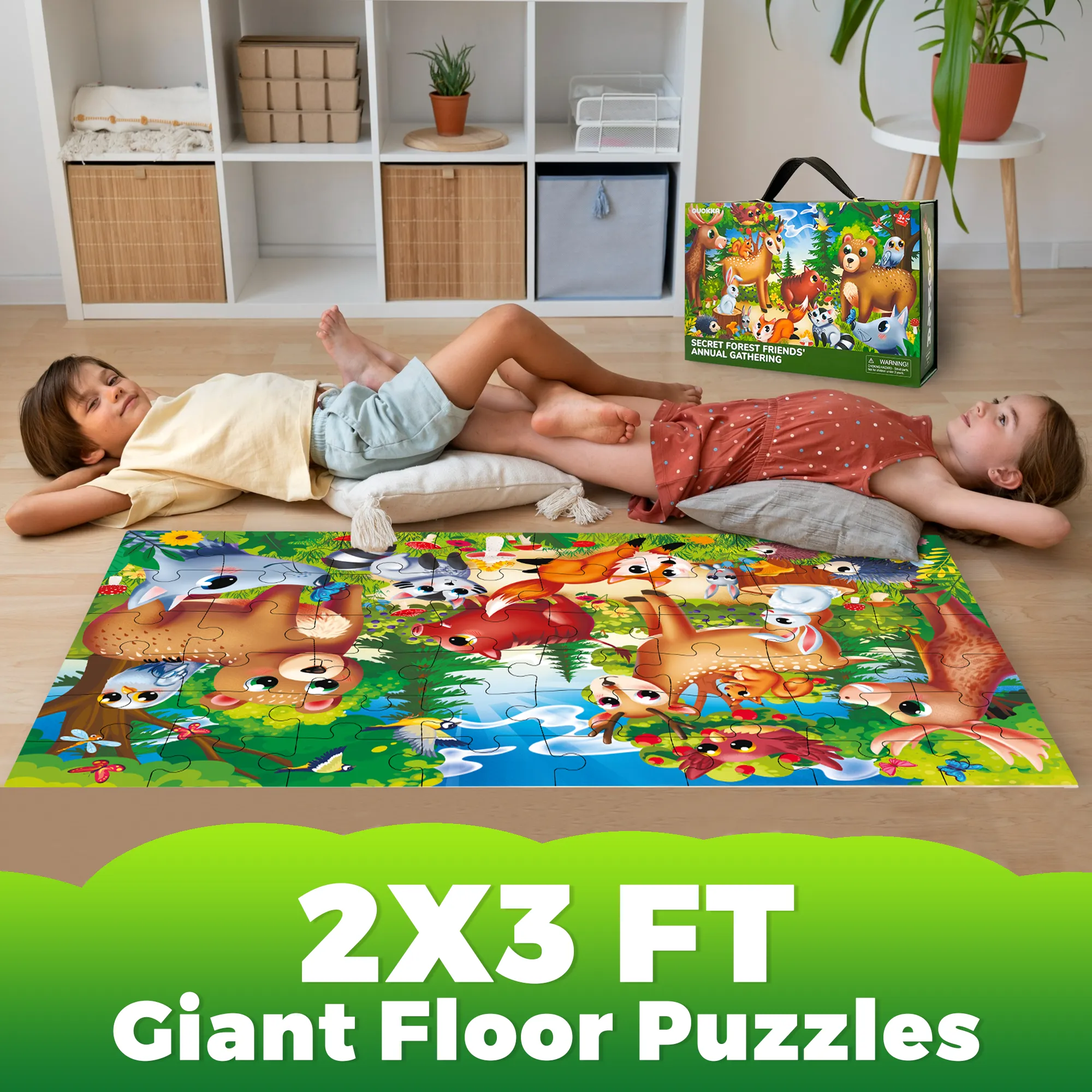 2x3 FT Giant Floor Puzzles for Kids Ages 4-6 | Forest