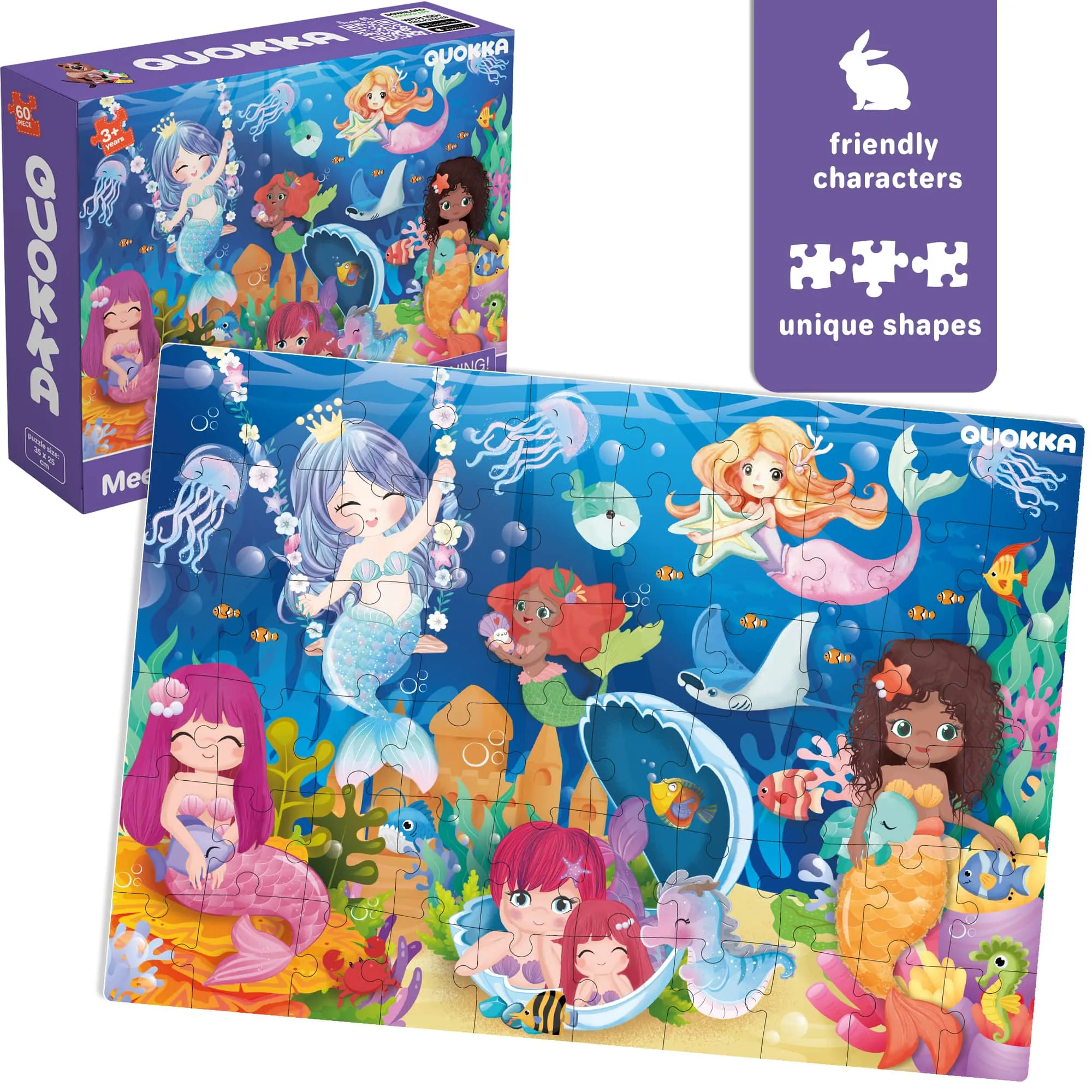 60 Piece Puzzles for Kids | Unicorns, Mermaids, Princesses & Fairy Tale