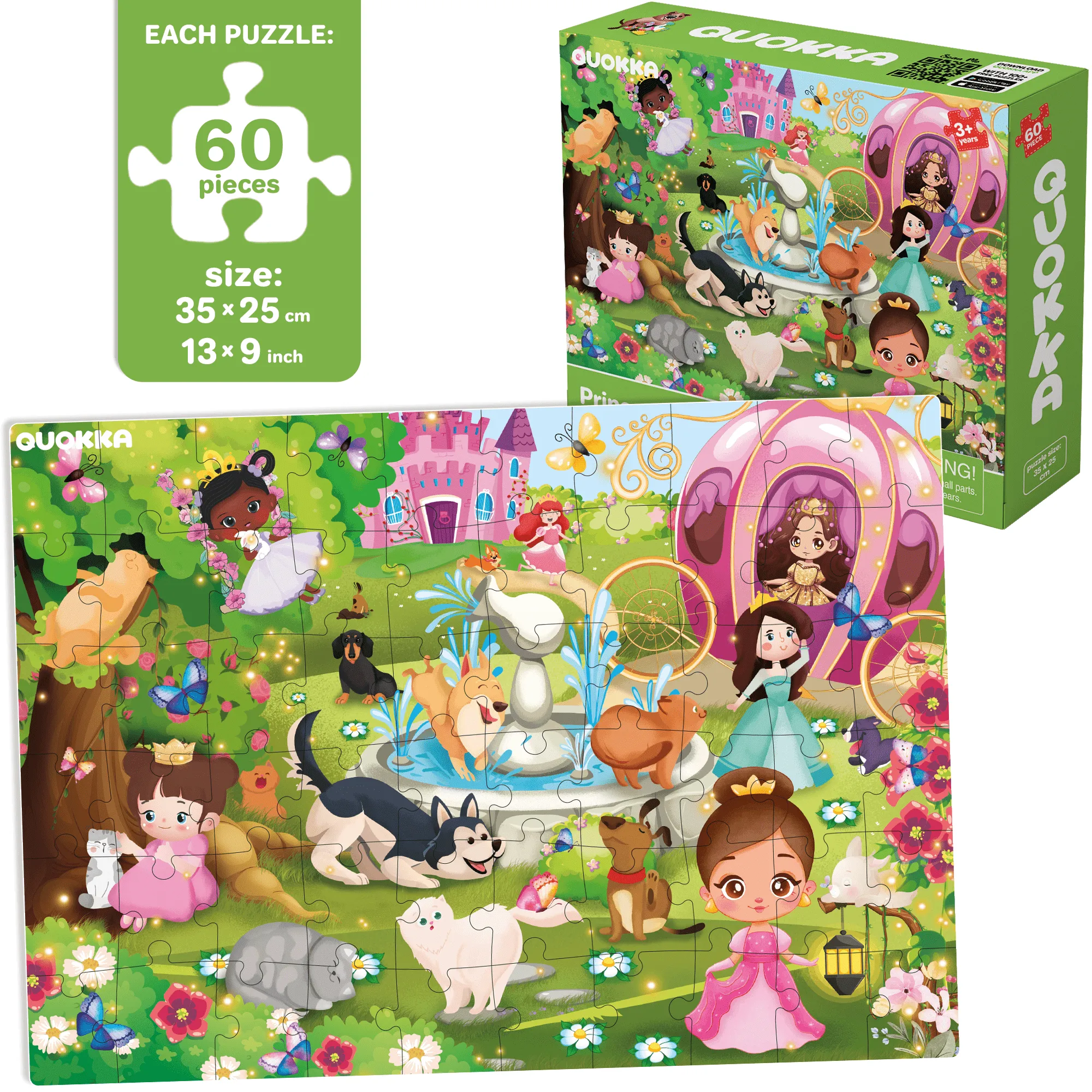 60 Piece Puzzles for Kids | Unicorns, Mermaids, Princesses & Fairy Tale