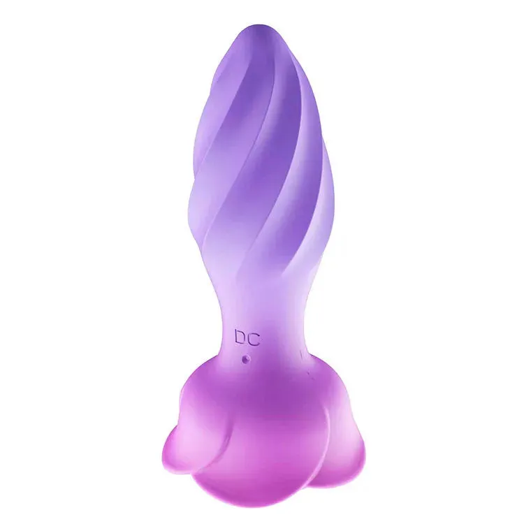 Adam & Eve ROTATING ROSE PLUG -  12 cm USB Rechargeable Rotating & Vibrating Butt Plug with Gem Base