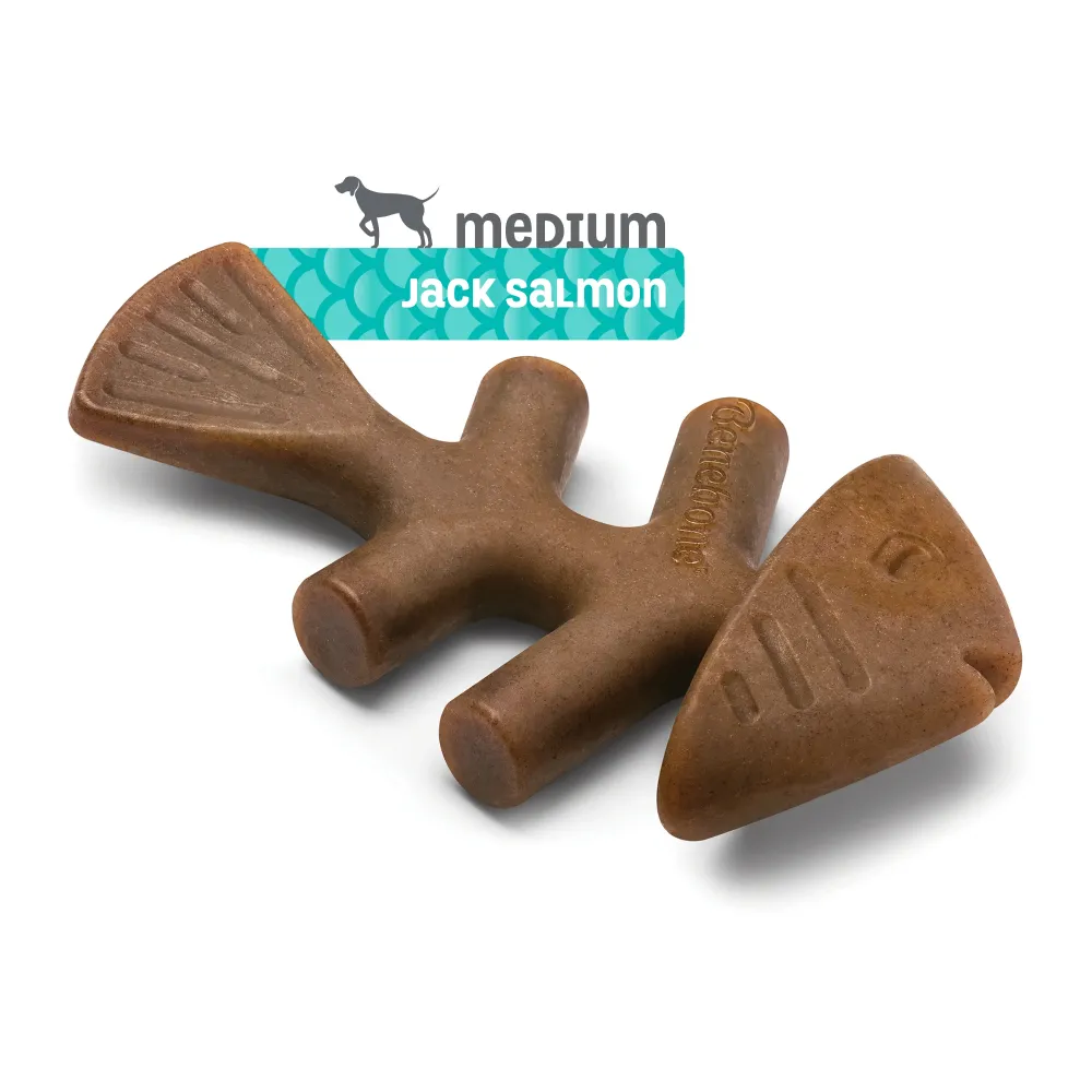 Benebone Jack Salmon Flavored Fishbone Chew Toy for Dogs