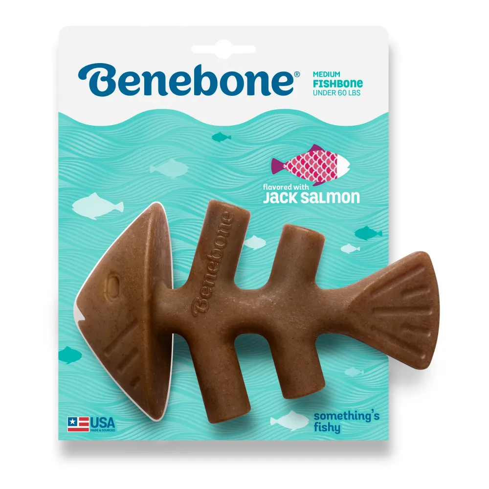 Benebone Jack Salmon Flavored Fishbone Chew Toy for Dogs