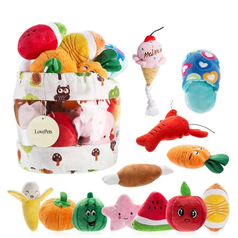 Deluxe Fleece Squeaky Toy Collection for Small to Medium Dogs