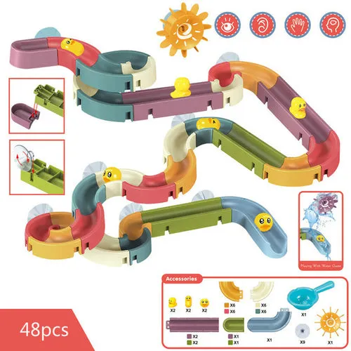 DIY Marble Racing Bath Track Kit - Fun Bath Toys for Kids!