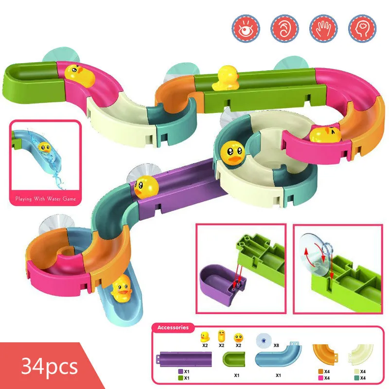 DIY Marble Racing Bath Track Kit - Fun Bath Toys for Kids!