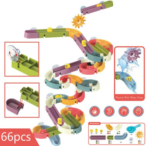 DIY Marble Racing Bath Track Kit - Fun Bath Toys for Kids!