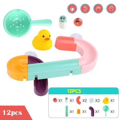 DIY Marble Racing Bath Track Kit - Fun Bath Toys for Kids!
