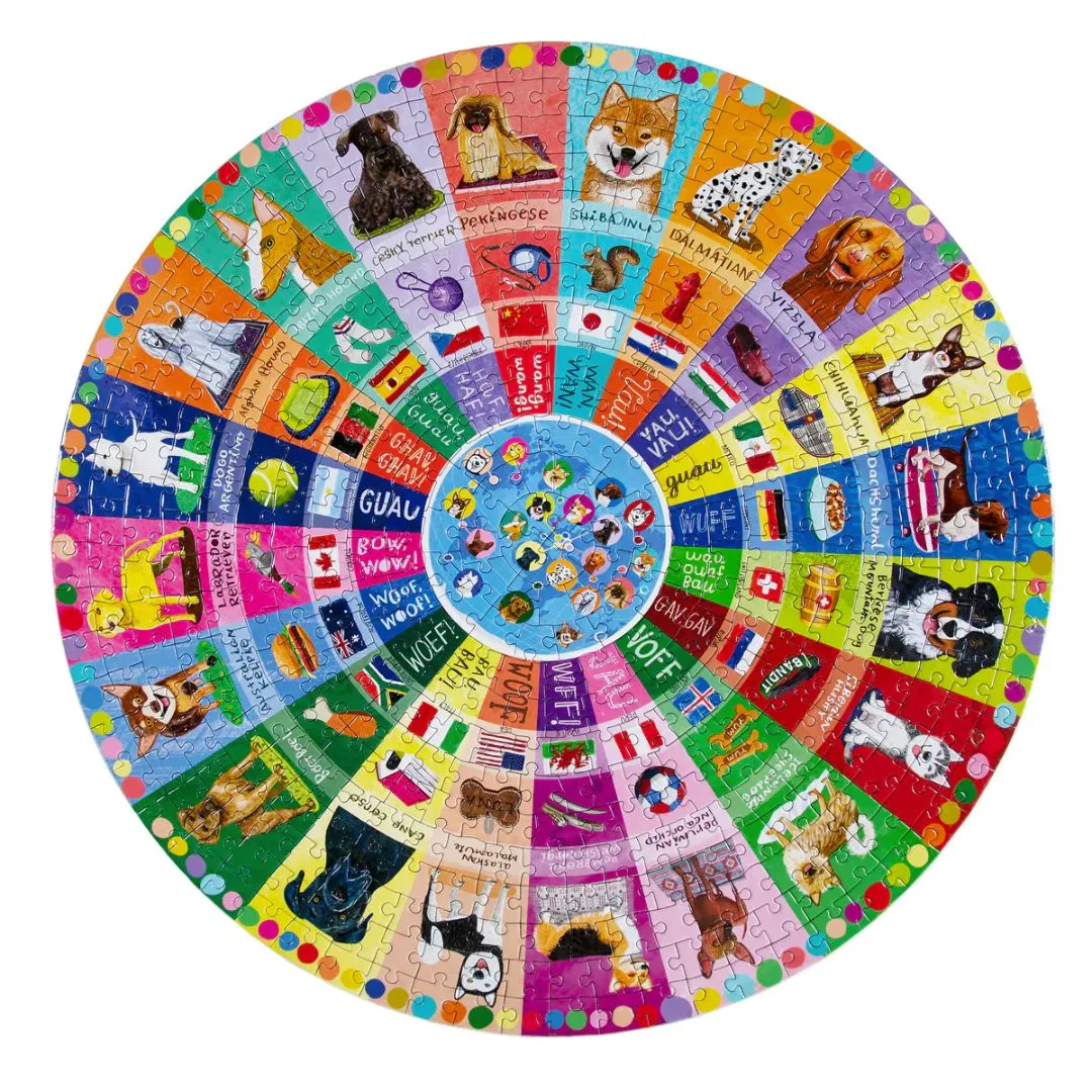 Dogs of The World 500 Piece Round Puzzle