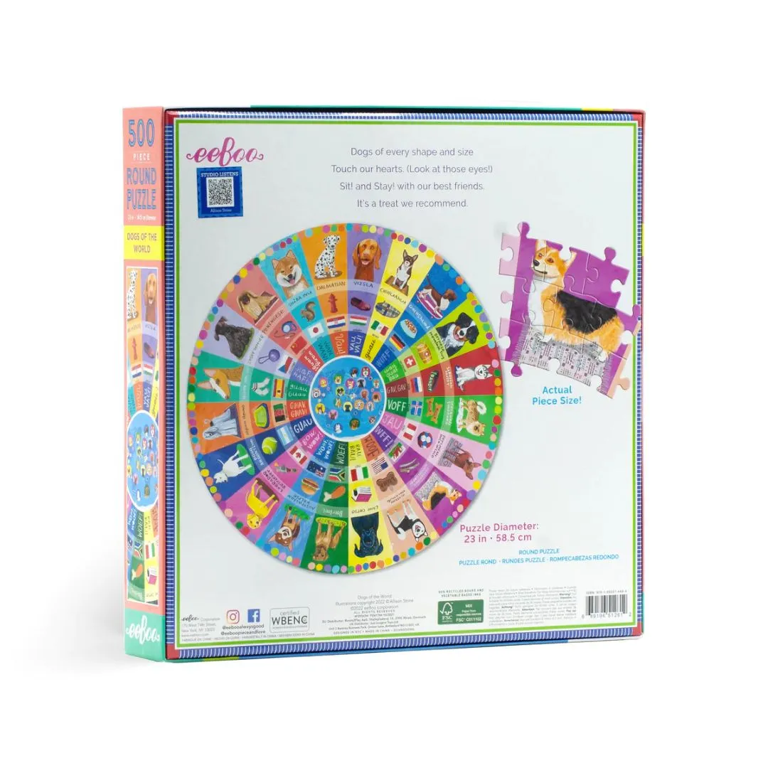 Dogs of The World 500 Piece Round Puzzle