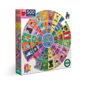 Dogs of The World 500 Piece Round Puzzle