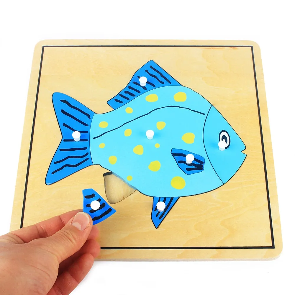 Engaging Montessori Wooden Puzzle: Discover Plants & Animals for Kids