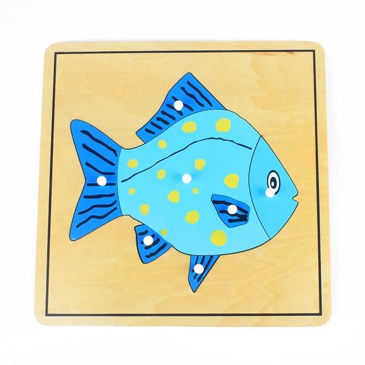 Engaging Montessori Wooden Puzzle: Discover Plants & Animals for Kids