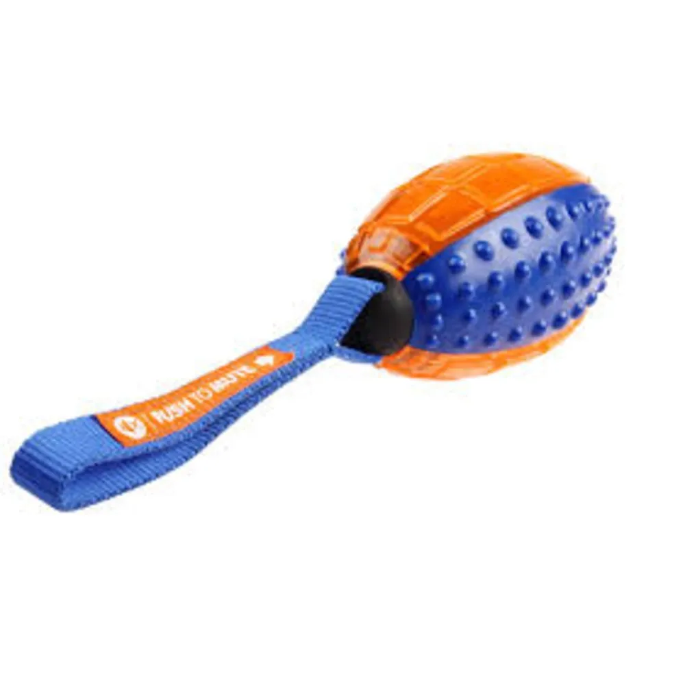 Gigwi Push To Mute Transparent Rugby Ball - Blue/Orange
