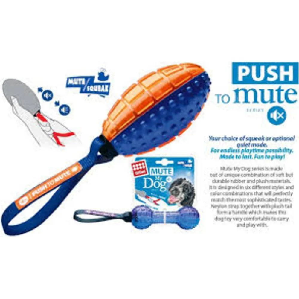 Gigwi Push To Mute Transparent Rugby Ball - Blue/Orange