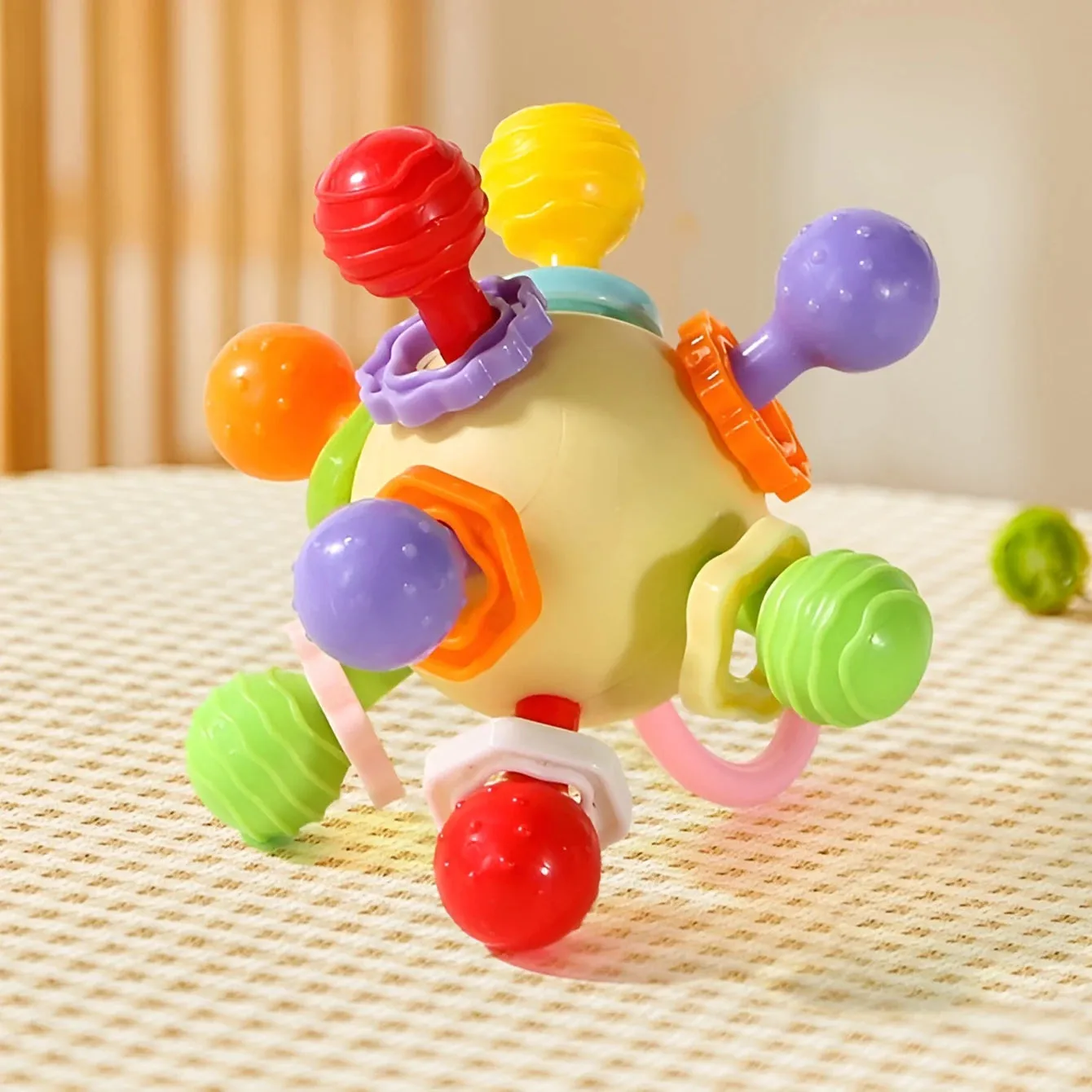 Hand Grip Ball Teeth-glue Manhattan Gnawing And Potable Rattle Sound