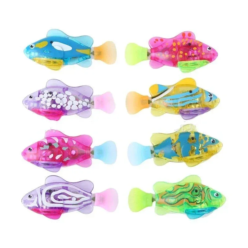Interactive LED Swimming Robot Fish Toy for Cats