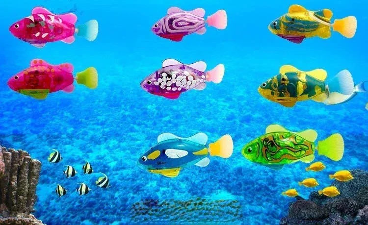 Interactive LED Swimming Robot Fish Toy for Cats