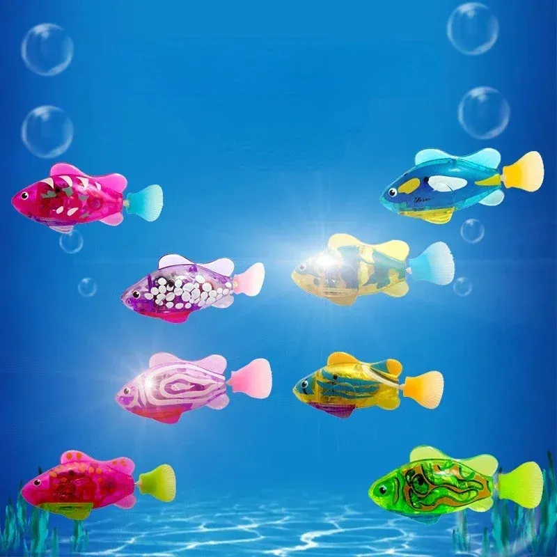 Interactive LED Swimming Robot Fish Toy for Cats