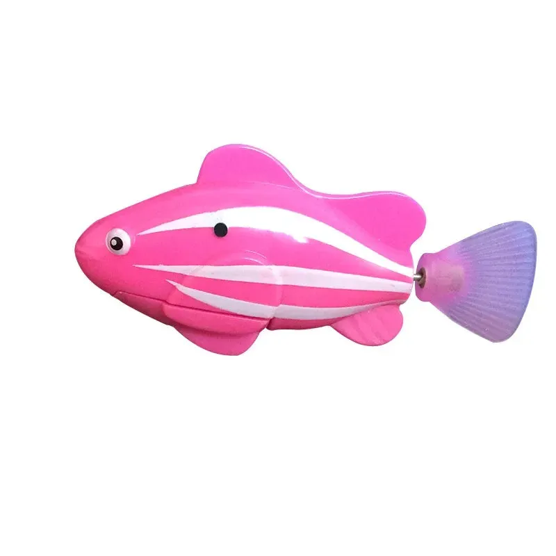 Interactive LED Swimming Robot Fish Toy for Cats