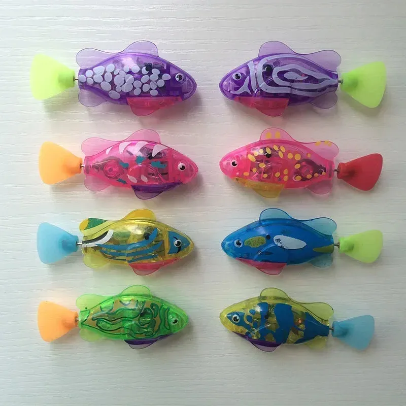Interactive LED Swimming Robot Fish Toy for Cats