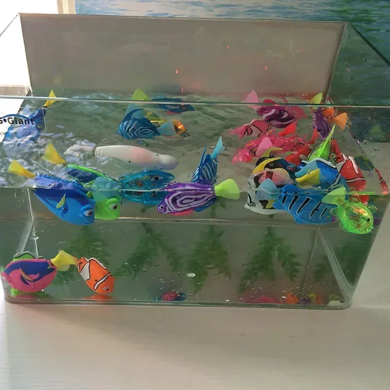 Interactive LED Swimming Robot Fish Toy for Cats