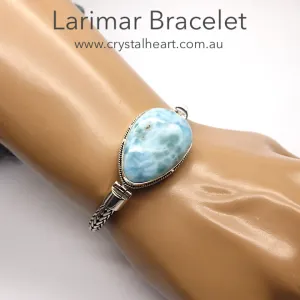 Larimar Bracelet, Woven 925 Silver k2