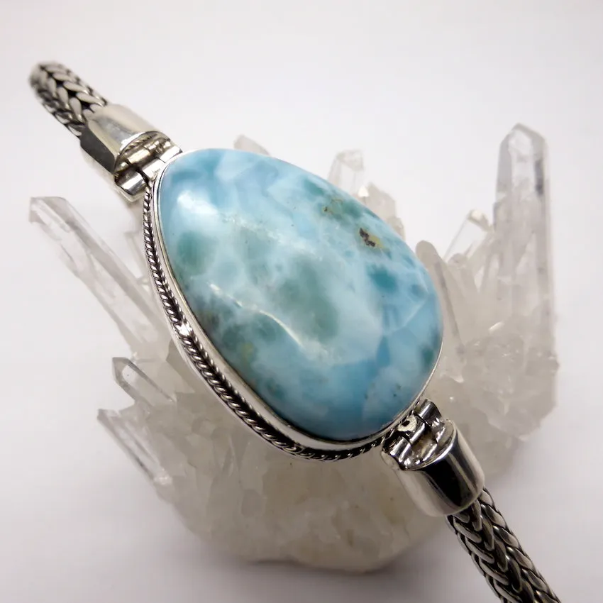 Larimar Bracelet, Woven 925 Silver k2