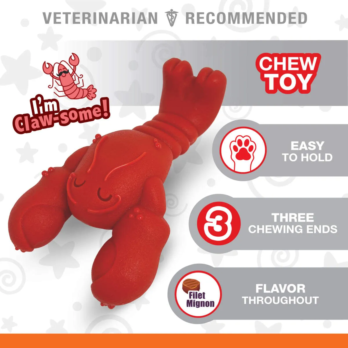 Nylabone Power Chew Lobster Dog Toy (X-Large/Souper - 50  lbs.)