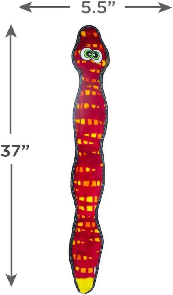 Outward Hound Toughseams Snake 6 Squeaker Red Toy For Dogs, Extra Large