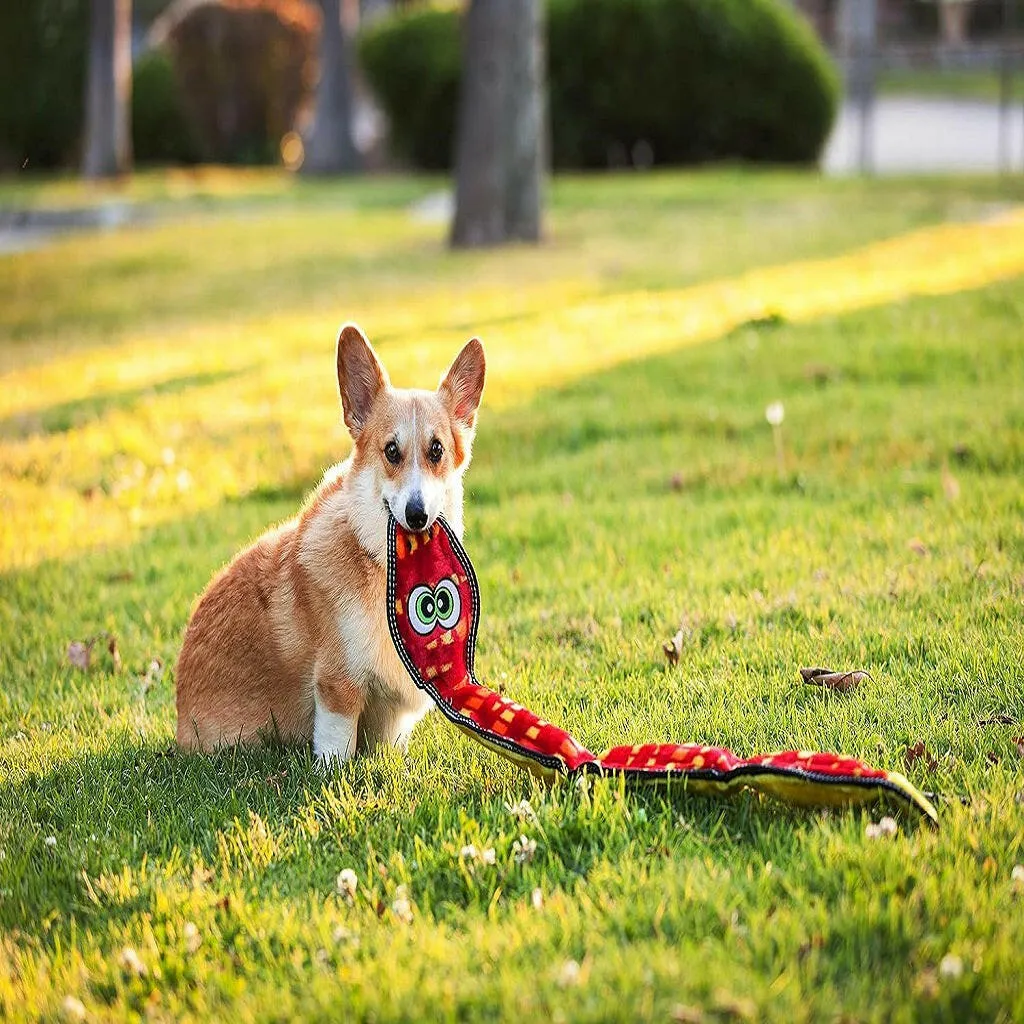 Outward Hound Toughseams Snake 6 Squeaker Red Toy For Dogs, Extra Large