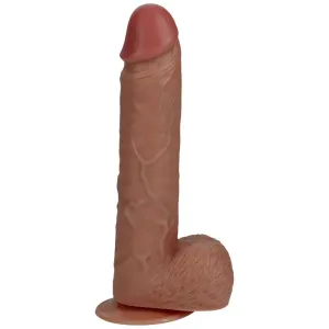 REALROCK 20cm Vibrating   Thrusting Cock with Balls - Tan