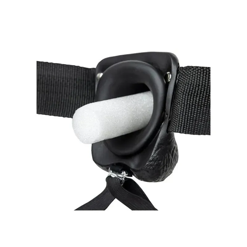 REALROCK Vibrating Hollow Strapon   Balls - 23cm