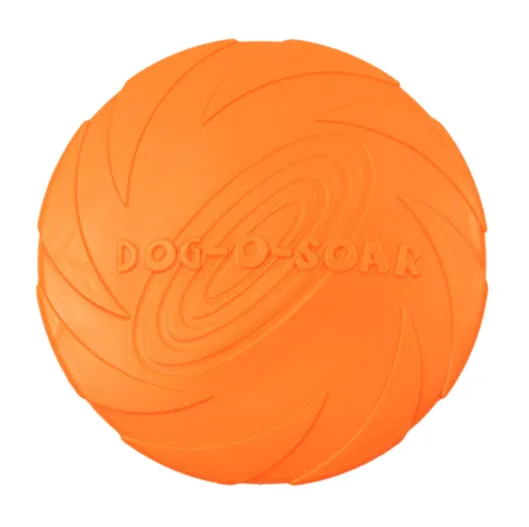 Rubber Frisbee Toy Soft Chew Bite Flying Discs Training Interactive 15cm