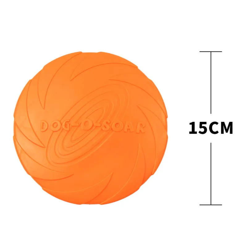 Rubber Frisbee Toy Soft Chew Bite Flying Discs Training Interactive 15cm