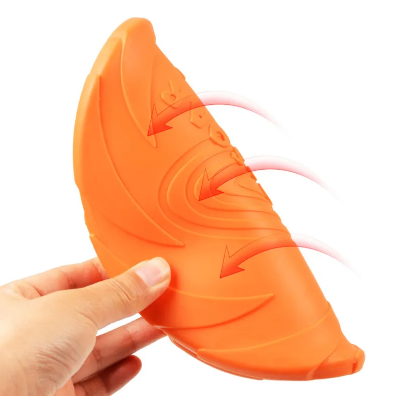 Rubber Frisbee Toy Soft Chew Bite Flying Discs Training Interactive 15cm