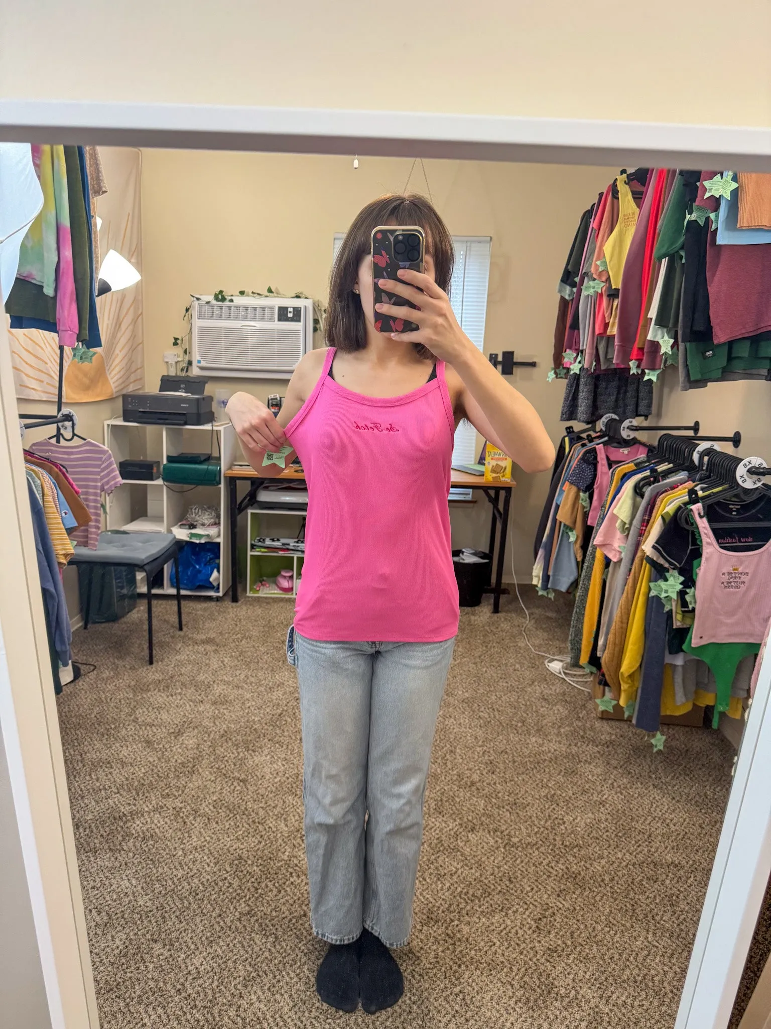 So Fetch Pink Tank Top L