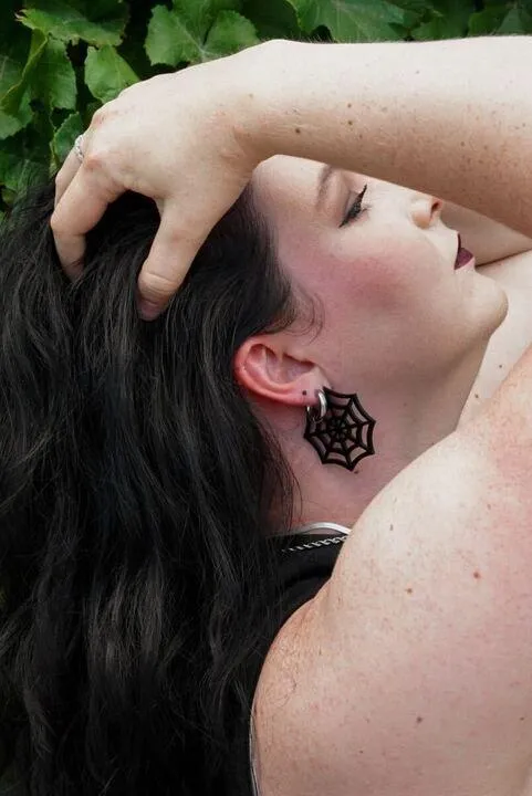 Spiderweb Hoop Earrings
