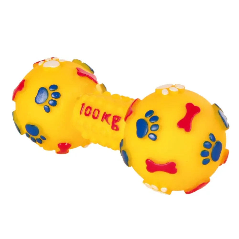 Trixie Playing Rope with Woven in Ball and Dumbbell Vinyl Toy Combo for Dogs