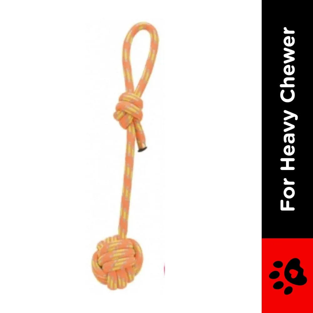 Trixie Playing Rope with Woven in Ball and Dumbbell Vinyl Toy Combo for Dogs