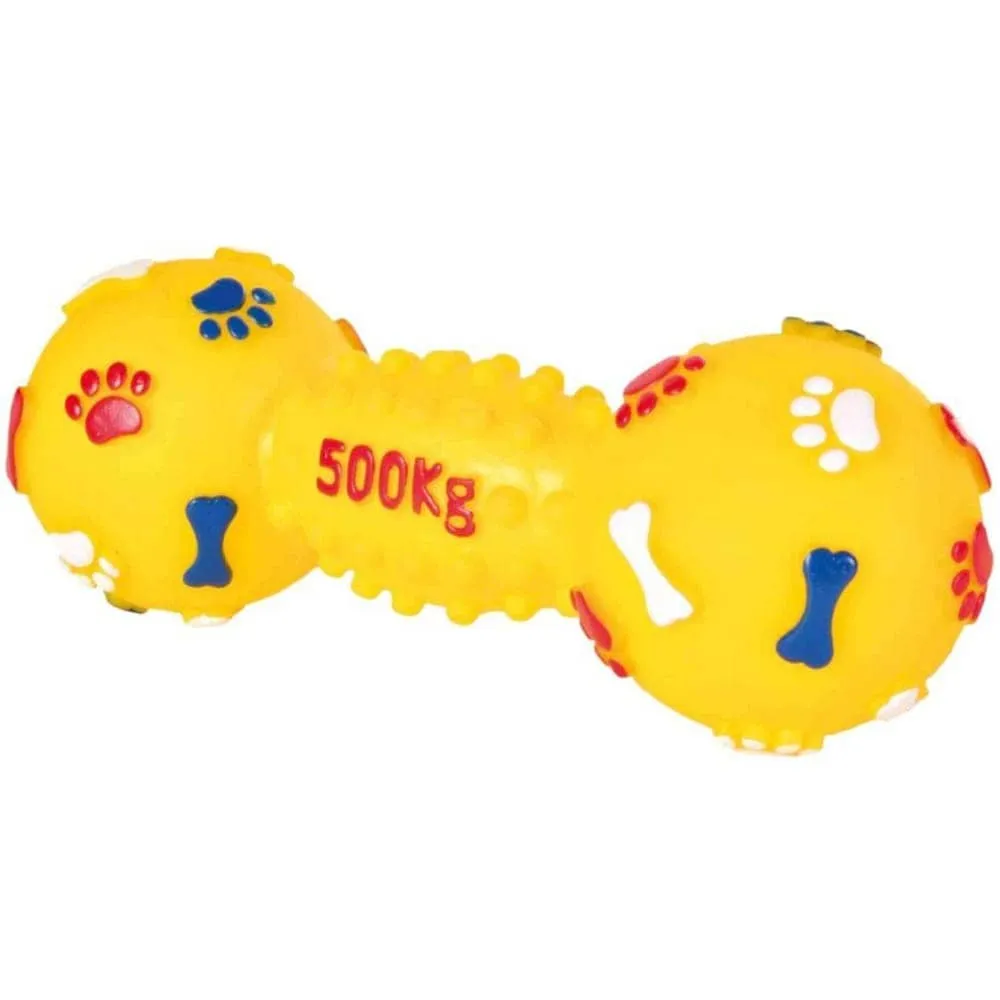 Trixie Playing Rope with Woven in Ball and Dumbbell Vinyl Toy Combo for Dogs