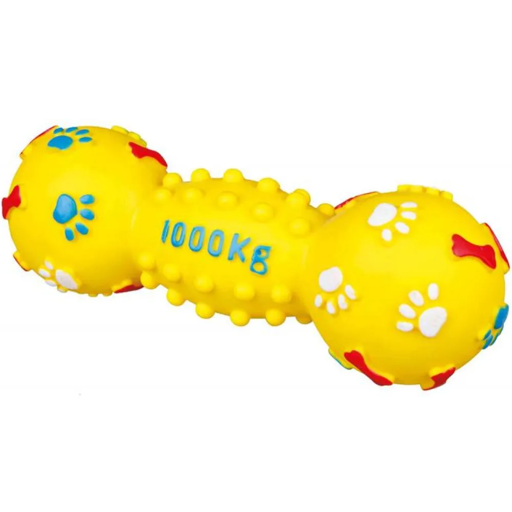 Trixie Playing Rope with Woven in Ball and Dumbbell Vinyl Toy Combo for Dogs