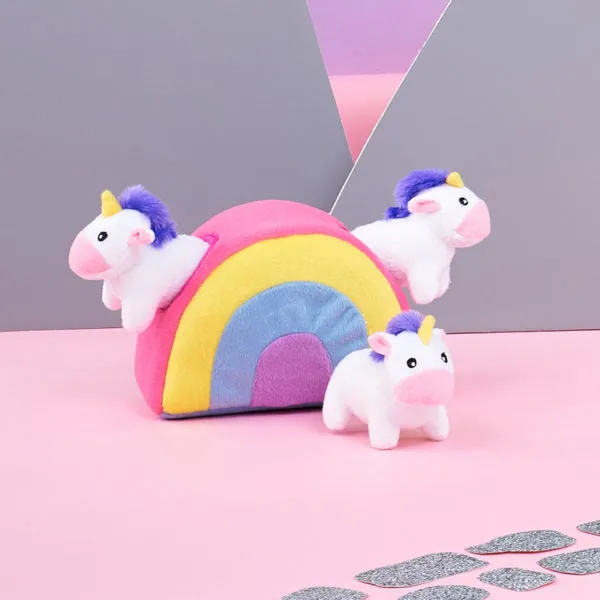 unicorns in rainbow burrow toy